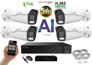 MS AI IP Park 4 kamerový set se switchem 5 Mpix (6185K4B)