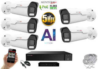 MS AI IP Park 5 kamerový set se switchem 5 Mpix (6185K5B)
