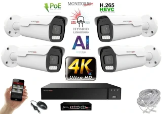 MS AI hybrid Light Park IP 4 kamerový set se switchem 8 Mpix (6070K4B)